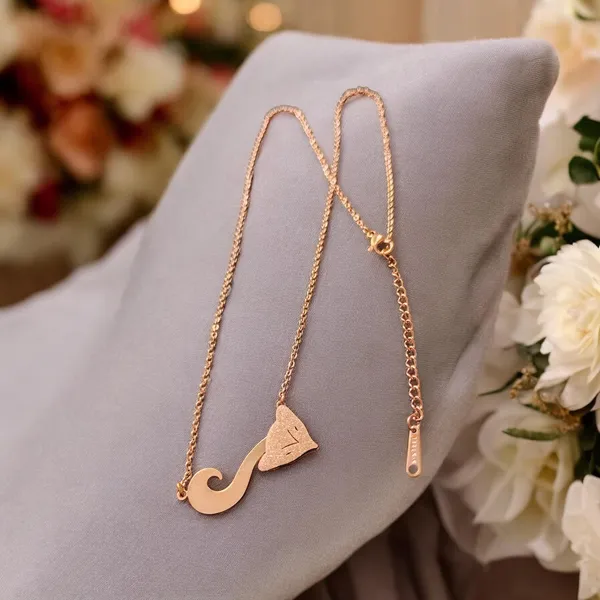 Rose_Gold_Plated_Cat_Pendant_Necklace_For_Women_And_Girls